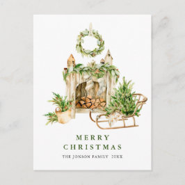 Elegante Boheemse Kerstmis Samenstelling Vakantie Briefkaart