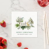 Elegante Boheemse Kerstmis Samenstelling Vakantie Servet (Insitu)