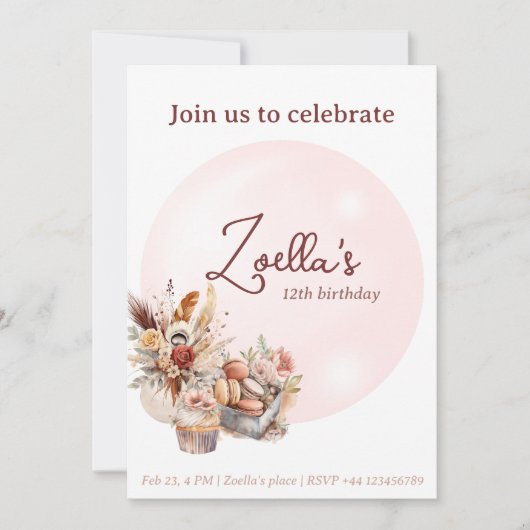 Elegante Boheemse Lente Verjaardag Par Thee Kaart (Voorkant)