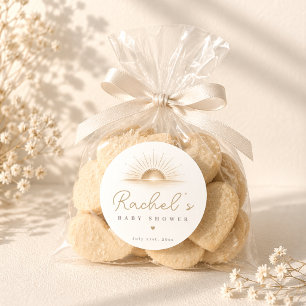 Elegante Boheemse Little Sun Baby Shower Favor Ronde Sticker