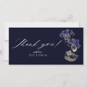 Elegante Boheemse Marine Zilveren Maskerade Bedankkaart (Voorkant)