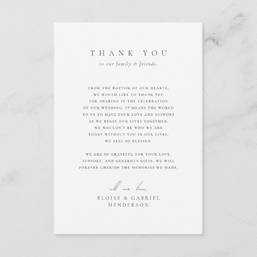 Elegante Boheemse moderne minimalistische foto bru Bedankkaart (Voorkant)