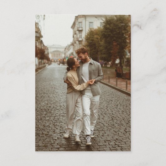 Elegante Boheemse moderne minimalistische foto bru Bedankkaart (Achterkant)