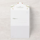 Elegante Boheemse Monogram Bloemenbruiloft All In One Uitnodiging (Buitenkant)