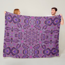 Elegante Boheemse Paarse Dagelijkse Tuin Bloemen Fleece Deken