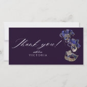 Elegante Boheemse Paarse Zilveren Maskerade Bedankkaart (Voorkant)