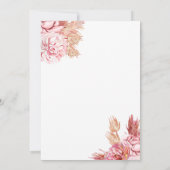 Elegante Boheemse Roos bruidsdouche uitnodiging (Achterkant)