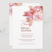 Elegante Boheemse Roos bruidsdouche uitnodiging (Voorkant / Achterkant)