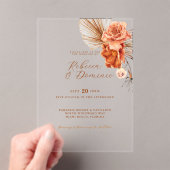 Elegante Boheemse rustieke bloemenbruiloft Acryl Uitnodigingen (Insitu (Draagbaar))