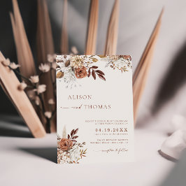 Elegante Boheemse Terracotta Bruiloft Kaart