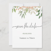 Elegante Boheemse zachte groene bruiloft Save The Date (Voorkant)