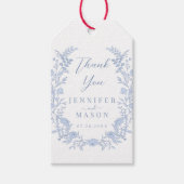 Elegante bohemian bloemenkrans bruiloft dank u cadeaulabel (Voorkant)