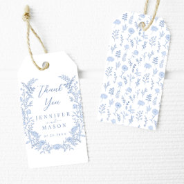 Elegante bohemian bloemenkrans bruiloft dank u cadeaulabel