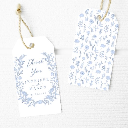 Elegante bohemian bloemenkrans bruiloft dank u cadeaulabel