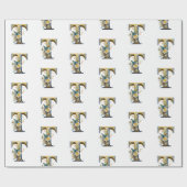 Elegante bohemian bloemenletter T Cadeaupapier (Vlak)