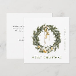 Elegante Bohemian Christmas Pine krans groet Feestdagenkaart