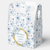 Elegante Bohemian Dusty Blue Gold Wedding Favoriet Bedankdoosjes (Geopend)
