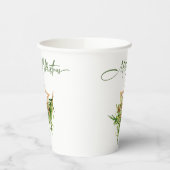 Elegante Bohemian Merry Christmas Compositie Papieren Bekers (Links)