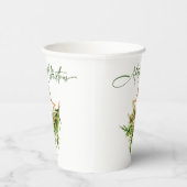 Elegante Bohemian Merry Christmas Compositie Papieren Bekers (Rechts)