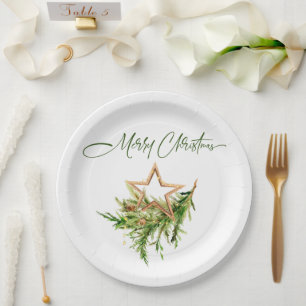 Elegante Bohemian Merry Christmas Compositie Papieren Bordje