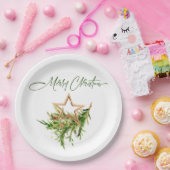 Elegante Bohemian Merry Christmas Compositie Papieren Bordje (Feest)