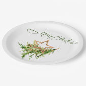 Elegante Bohemian Merry Christmas Compositie Papieren Bordje (Gekanteld)