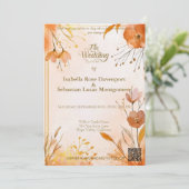 Elegante Bohemian met Waterverf bloemen en goud Kaart (Staand voorkant)