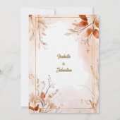 Elegante Bohemian met Waterverf bloemen en goud Kaart (Achterkant)