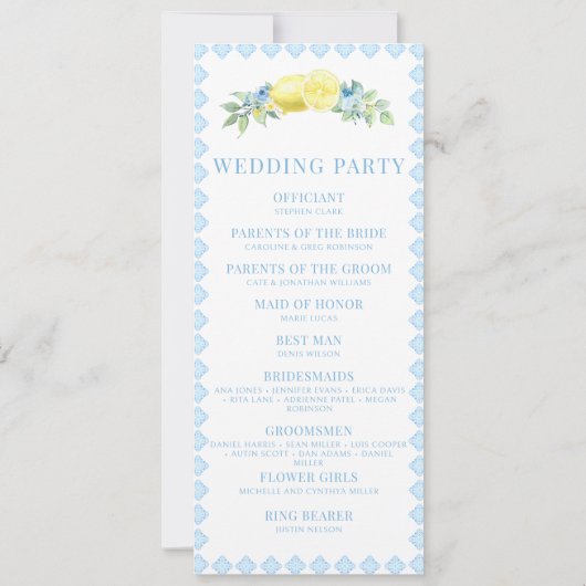 Elegante Bohemian Pastel Bloemen Trouwprogramma's (Achterkant)