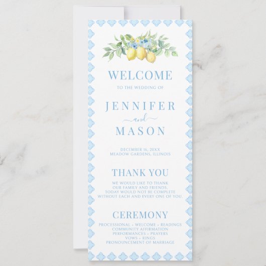 Elegante Bohemian Pastel Bloemen Trouwprogramma's (Voorkant)