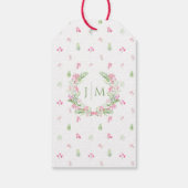 Elegante Bohemian roze bloemenbruiloft dank u Cadeaulabel (Achterkant)