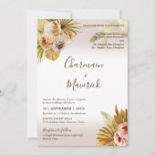 Elegante Bohemian Terracotta bruiloft Kaart (Voorkant)