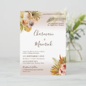 Elegante Bohemian Terracotta bruiloft Kaart (Staand voorkant)