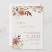 Elegante Bohemian Terracotta bruiloft Kaart (Voorkant)