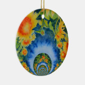 Elegante bohemien retro zonnebloemen keramisch ornament (Rechts)