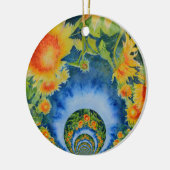 Elegante bohemien retro zonnebloemen keramisch ornament (Links)