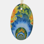 Elegante bohemien retro zonnebloemen keramisch ornament (Links)