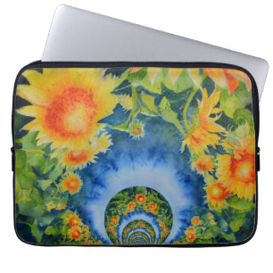 Elegante bohemien retro zonnebloemen laptop sleeve