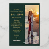 Elegante Boho 2 foto Save the Date Folie Feestdagenkaart (Achterkant)