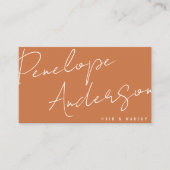 Elegante Boho Aarde Neutrale Chique Terracotta Mod Visitekaartje (Voorkant)