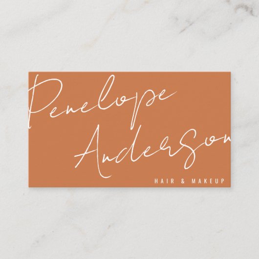 Elegante Boho Aarde Neutrale Chique Terracotta Mod Visitekaartje (Voorkant)