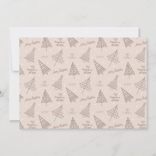 Elegante Boho Aardse kerstgroeten met foto Feestdagenkaart (Achterkant)