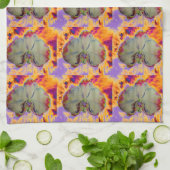 Elegante boho-abstracte aquarel orchidee-schilderi theedoek (Gevouwen)