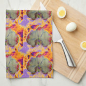 Elegante boho-abstracte aquarel orchidee-schilderi theedoek (Quarter Fold)