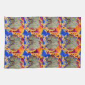 Elegante boho-abstracte aquarel orchidee-schilderi theedoek (Horizontaal)