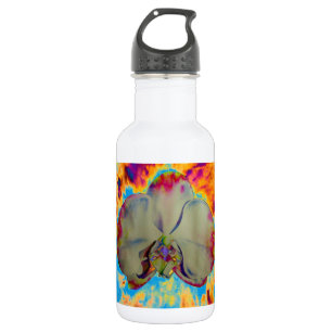 Elegante boho abstracte aquarel orchidee schilderi waterfles