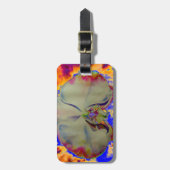 Elegante boho abstracte waterverf orchidee schilde bagagelabel (Voorkant verticaal)