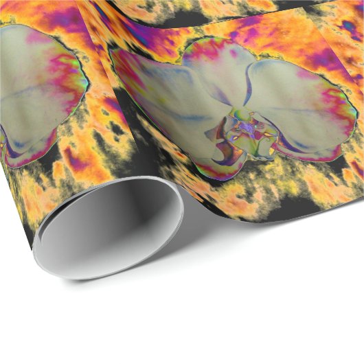 Elegante boho abstracte waterverf orchidee schilde cadeaupapier (Rol Hoek)