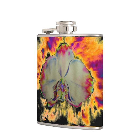 Elegante boho abstracte waterverf orchidee schilde heupfles (Links)