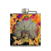 Elegante boho abstracte waterverf orchidee schilde heupfles (Achterkant)